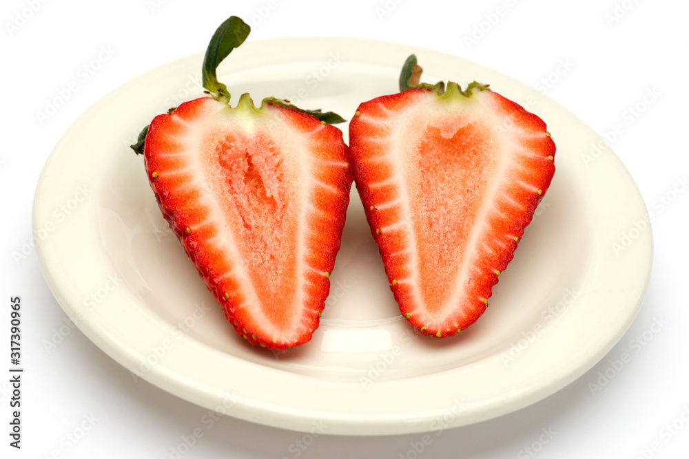 Strawberries on Plate Isolated on White Strawberries on Plate Isolated on White