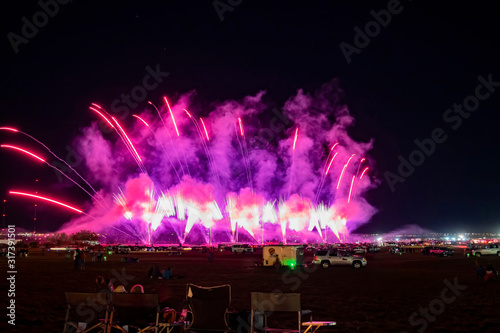 Fireworks of the famous Albuquerque International Balloon Fiesta event