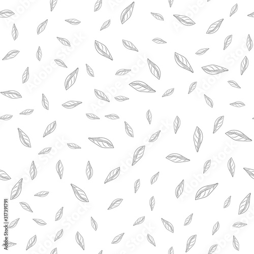 Simple leaves seamless pattern. Leaf background. Abstract foliage wallpaper.