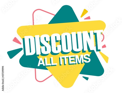 modern big sale and discount all items for marketing of shop and supermarket vector illustration design template