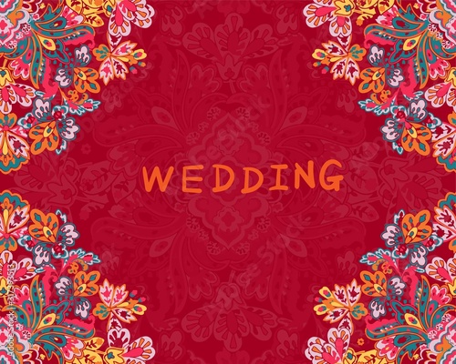 Beautiful elegant abstract paisley flower