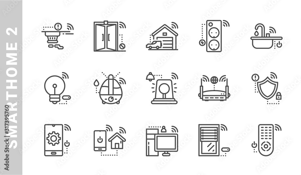 smarthome 2 icon set. Outline Style. each made in 64x64 pixel smarthome 2 icon set. Outline Style. each made in 64x64 pixel
