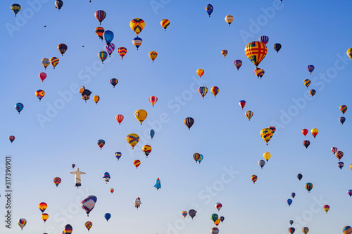 Morning view of the famous Albuquerque International Balloon Fiesta event photo