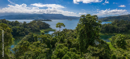 Panoramic view of beautiful Lake Arenal, Costa Rica. photo