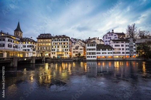 The beautiful city of Zurich at night © MuhammadFadhli