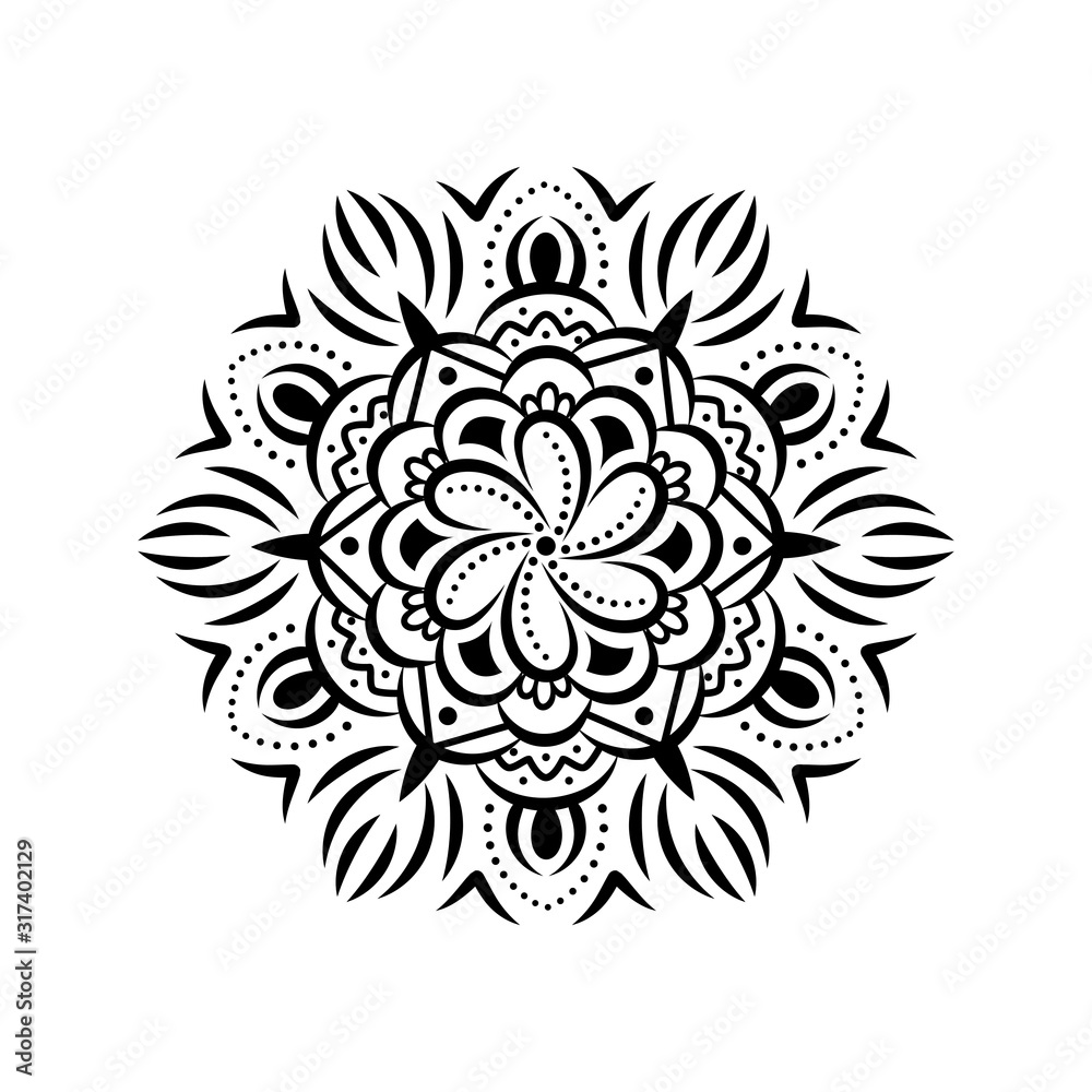 Simple flat illustration mandala design