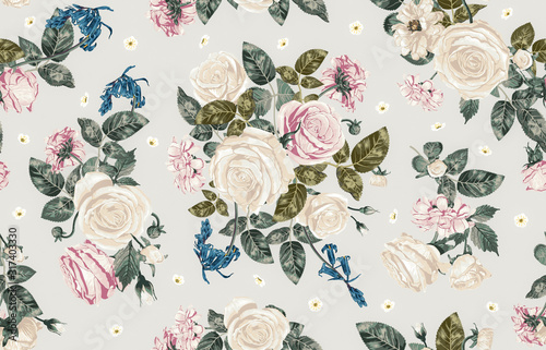 Quadro em tela Seamless dainty floral pattern.