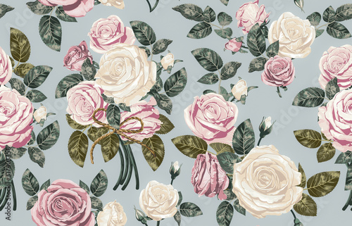 Wallpaper Mural Seamless dainty floral pattern. Torontodigital.ca