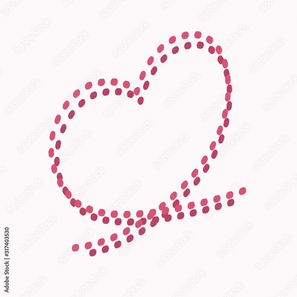 dot of red heart shaped design. vector illustration