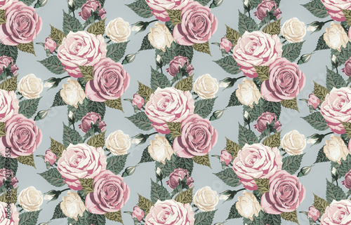 Wallpaper Mural Seamless floral patterns in vintage style. Torontodigital.ca
