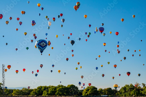 Morning view of the famous Albuquerque International Balloon Fiesta event photo
