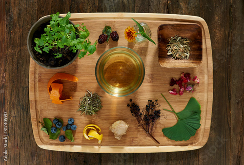 tea with dried herbs