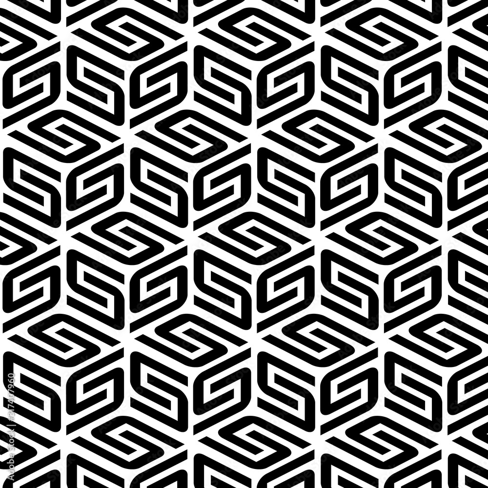 seamless pattern with black letter S