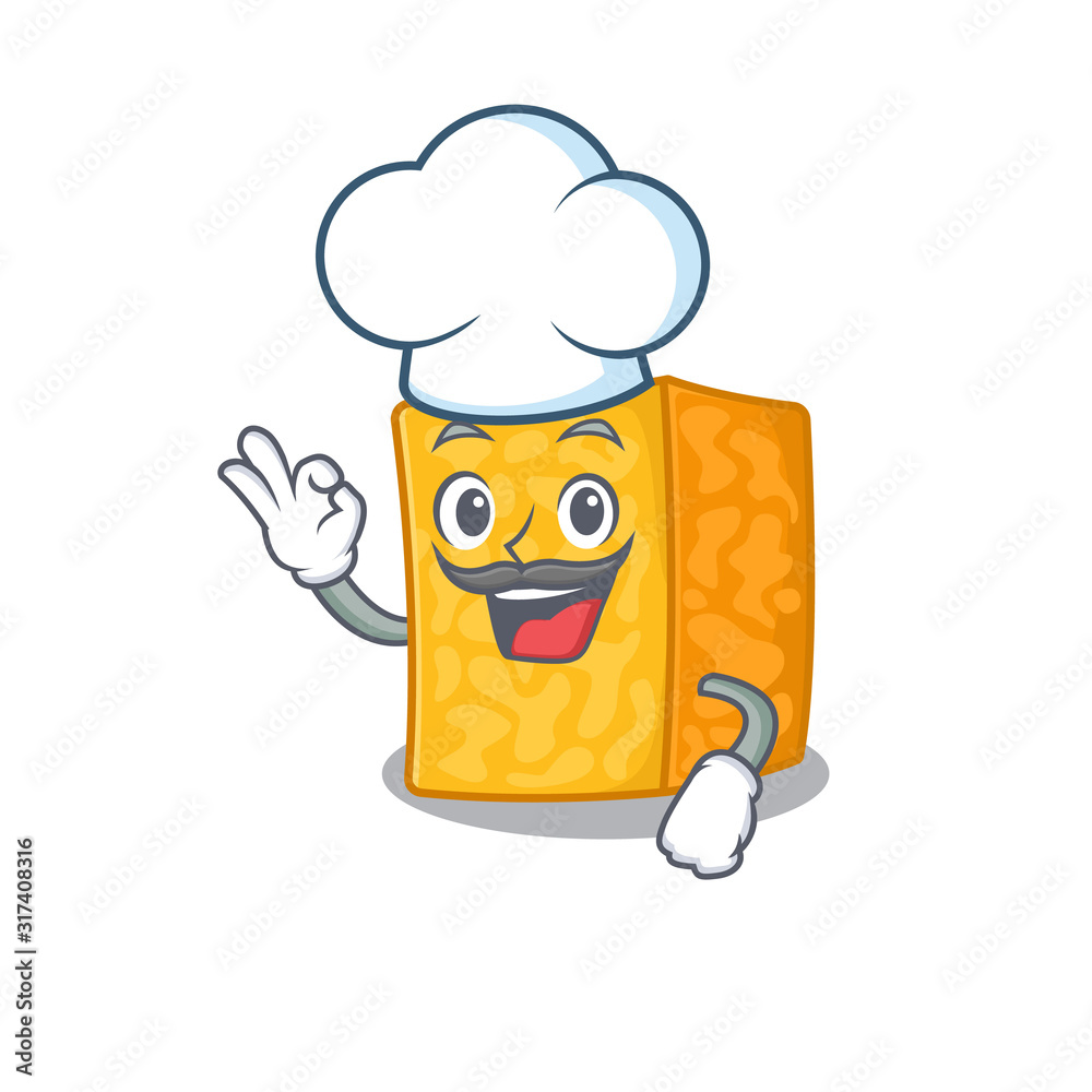 Colby jack cheese cartoon character wearing costume of chef and white hat  Stock Vector | Adobe Stock