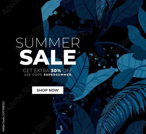 Dark vector summer design w...
