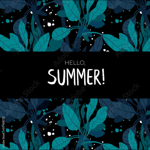 Dark vector summer design w...