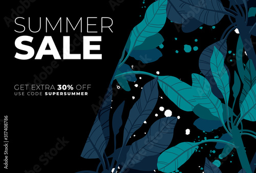 Dark vector summer design w...