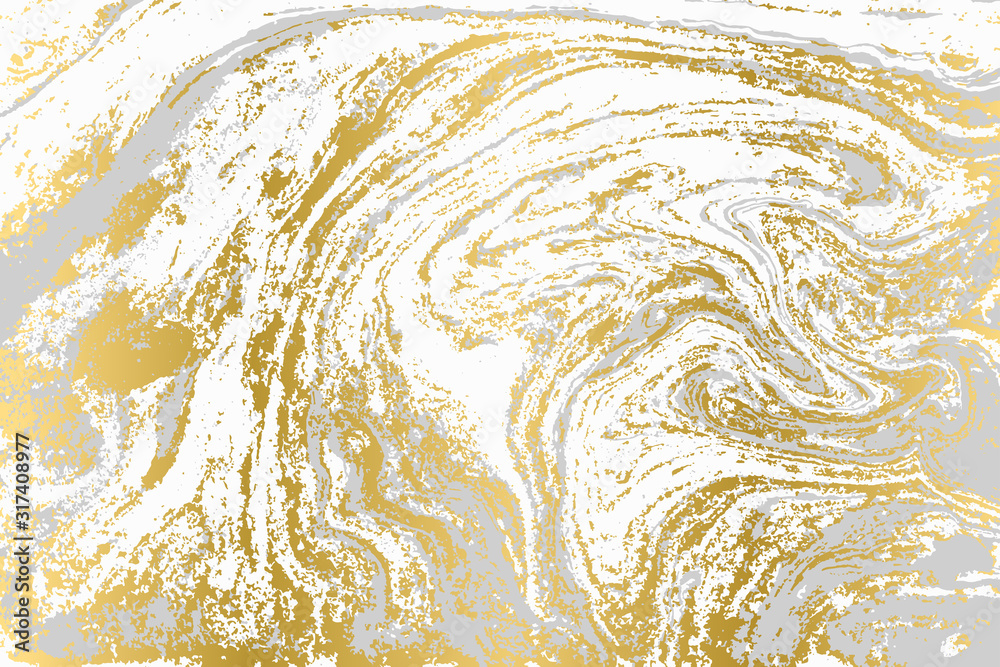 Minimalistic gold and gray marble pattern. Agate background.