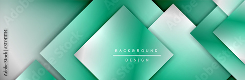 Square shapes composition geometric abstract background. 3D shadow effects and fluid gradients. Modern overlapping forms