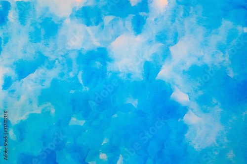 abstract  blue background with watercolor pattern photo