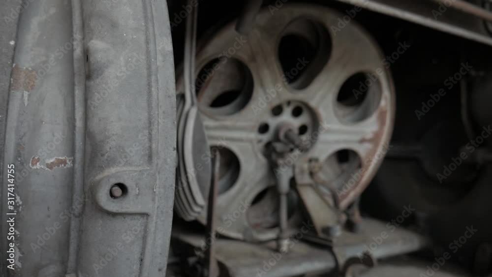 old movie proyector closeup shot