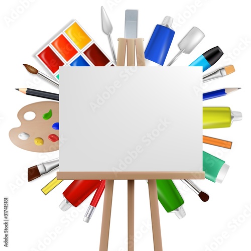 Art painter background, creative vector realistic illustration