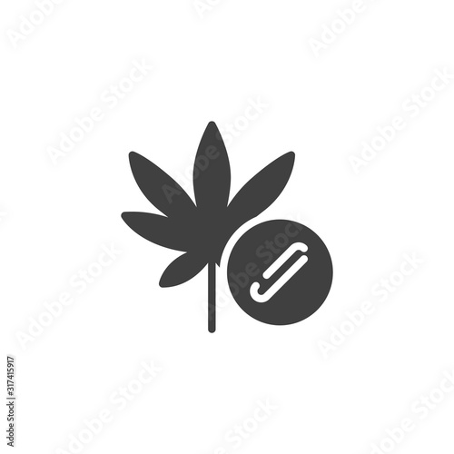 Medical cannabis and lsd drug vector icon. filled flat sign for mobile concept and web design. Marijuana leaf and ecstasy pill glyph icon. Symbol, logo illustration. Vector graphics