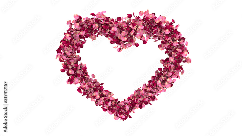 heart of rose petals