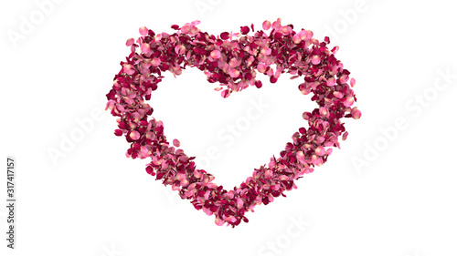 heart of rose petals