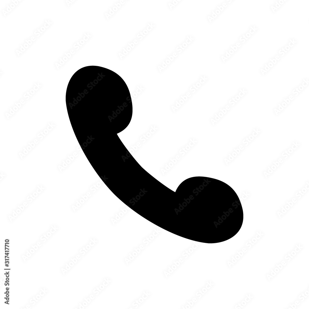 Telephone icon in solid style Telephone icon in solid style