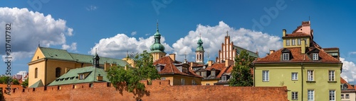 panoramic view on Old Town, warsaw, Poland