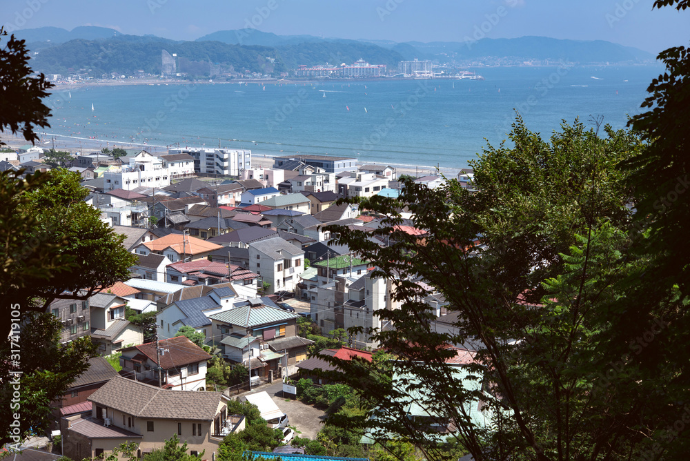 Residential district by the sea, Kamakura, Japan　海沿いの住宅街 神奈川県鎌倉市
