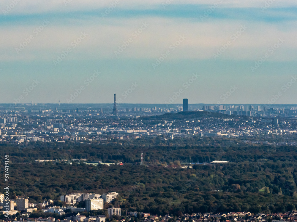 vue aérienne de Paris et de La Défense