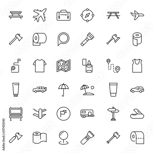 Travel set line icons photo
