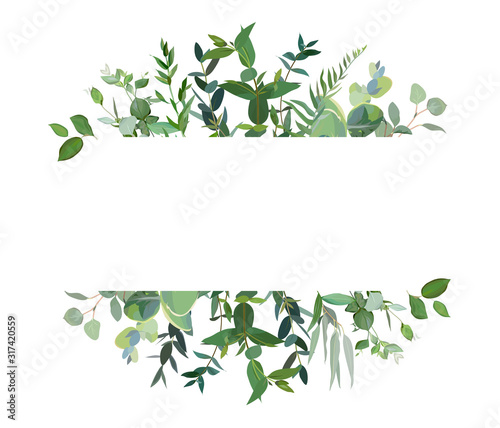 Fotografia, Obraz Horizontal botanical vector design banner.
