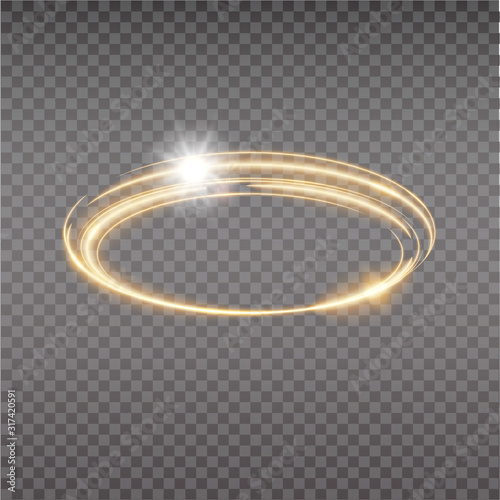 Bright halo. Abstract glowing circles. Light optical effect halo on transparent background. Vector illustration, eps10 photo