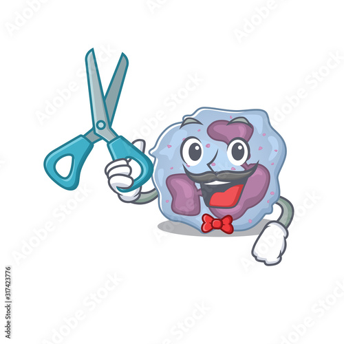 Smiley Funny Barber leukocyte cell cartoon character design style