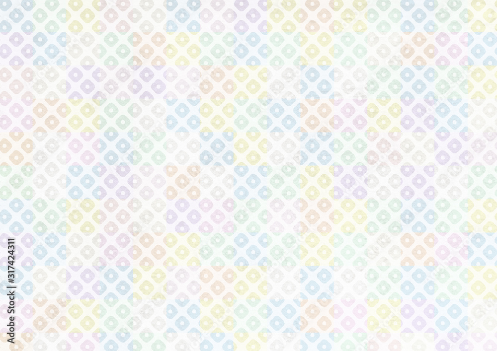 Fototapeta premium カラフルポップな鹿の子和紙テクスチャ背景素材