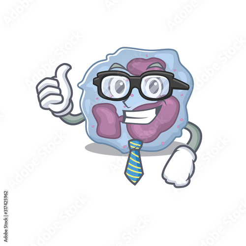 cartoon character of Businessman leukocyte cell wearing glasses