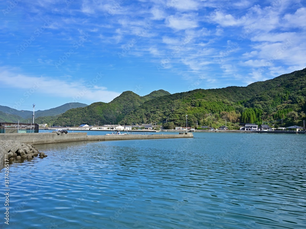 穏やかな崎津港の情景＠熊本
