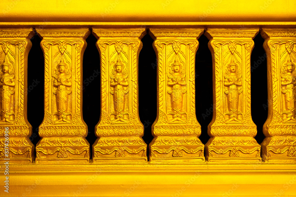 Fototapeta premium Architecture in Wat Phra That Doi Phra Chan in Mae Tha District, Lampang, Thailand.