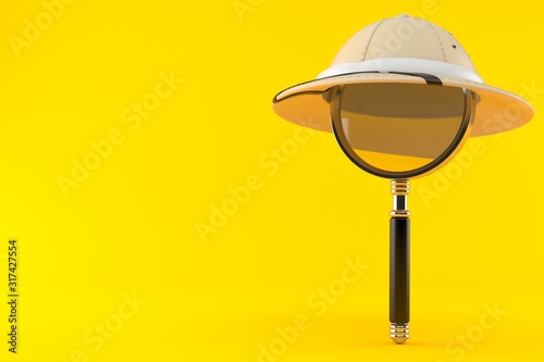 Принти на полотні Pith helmet with magnifying glass