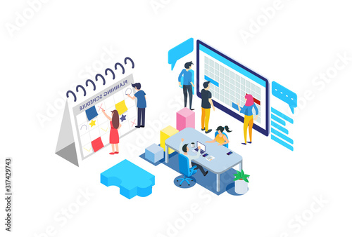 Modern Isometric Teamwork Planning Illustration  Web Banners  Suitable for Diagrams  Infographics  Book Illustration  Game Asset  And Other Graphic Related Assets