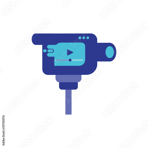 Isolated videocamera and movie play vector design