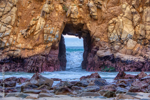 Keyhole Rock. Pfeiffer Beach, Home of the Purple Sand Beach photo