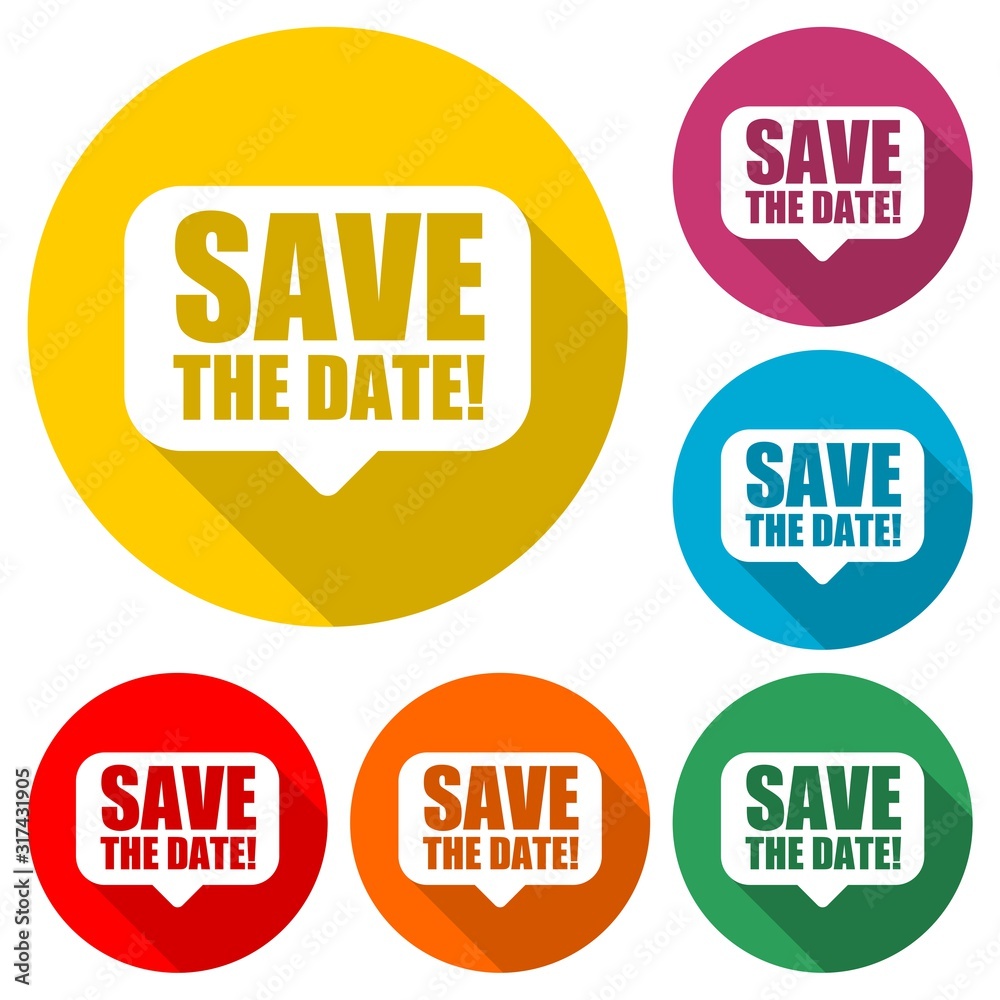 Save the date icon with long shadow Save the date icon with long shadow