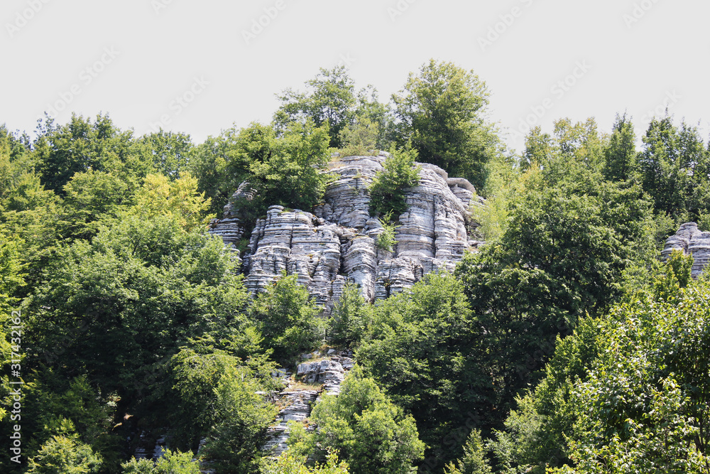 Stone forest natural rock formation Monodendri Zagori Greece