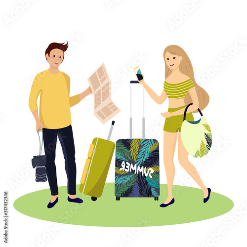 Tourist characters. Vector