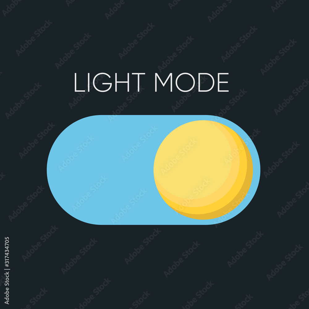 Fototapeta Light Mode Slide Button for mobile software concept. Clip-art Illustration