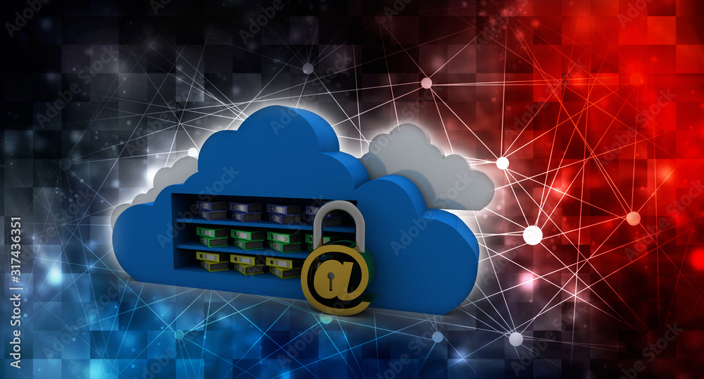 3d rendering E-mail symbol with lock. Internet security concept 3d rendering E-mail symbol with lock. Internet security concept